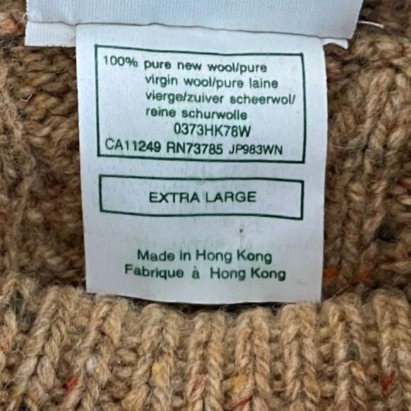 Vintage Laura Ashley Women's Wool Cable Knit Carmel Turtleneck Sweater SZ XL NEW - Picture 4 of 6
